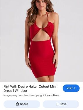 Elegant Red Halter Dress